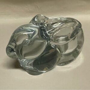 Indiana Clear Glass Rabbit Bunny Votive Candle Holder  (2.5"×5" )